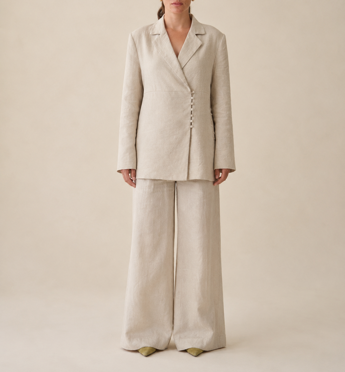 Pak van 100% linnen - beige